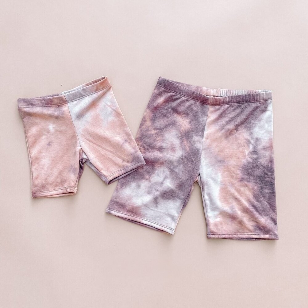 Tie Dye Mommy & Me Biker Shorts - Matching Shorts -LMB